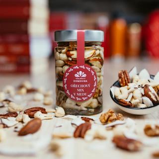 Včelařství Domovina Orechový mix v mede Hmotnost: 360 g