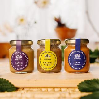 Včelařství Domovina Späť do formy 3x75 g ochutené medy zázvor, rakytník, šípok