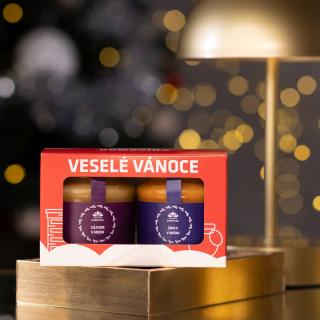 Včelařství Domovina Späť do formy darčekové balenie 2x170 g ochutené medy Design: Vánoce zázvor, šípka