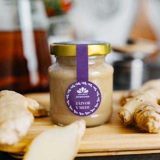 Včelařství Domovina Zázvor v mede Hmotnost: 180 g