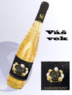 0,75 L Gold Cuvee - Biele so zlatými lupenmi - narodeniny - Váš vek (Gold Cuvee 23 karat)