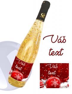 0,75 L Gold Cuvee so zlatom Vianočná etiketa s Vašim textom (Darčekové vína so zlatom)