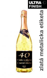 40 rokov Gold Cuvee šumivé so zlatom metalická (Metalická etiketa zlato)