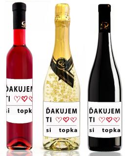 Ďakujem ti - darčekové víno (Ovocné vína, šumivé so zlatom)