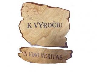 Drevená etiketa - K VÝROČIU (Darčekové vína a šumivé vína)