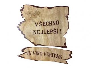 Drevená etiketa - VšECHNO NEJLEPŠÍ (Darčekové vína a šumivé vína)