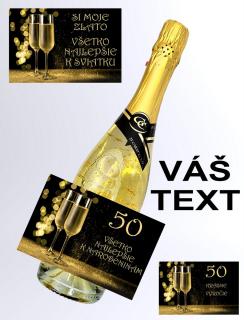 Gold Cuvee šumivé so zlatom - prípitok - Váš text (Darčekové vína  a šumivé vína)