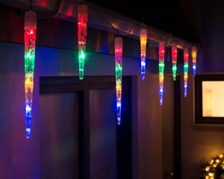 LED kvapkajúce cencúle 8ks, 28cm, rôzne farby na výber Farba: Rôznofarebná