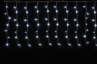 Vnútorný LED vianočný záves - studená biela, 3m, 192 LED, stále svietiaca, so zábleskami