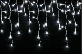 Vnútorný LED vianočný záves - studená biela, 5m, 210 LED, so zábleskami, prepojovateľný