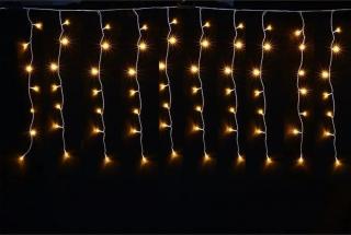 Vnútorný LED vianočný záves - teplá biela, 3m, 192 LED, so zábleskami