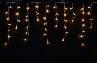 Vnútorný LED vianočný záves - teplá biela, 3m, 92 LED, s programami, na batérie
