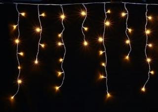 Vnútorný LED vianočný záves - teplá biela, 5m, 210 LED, stále svietiaca, so zábleskami, prepojovateľný
