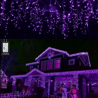 Vonkajší LED vianočný záves - fialová, 10m, 500 LED, 8 programov Farba kábla: Priehľadná