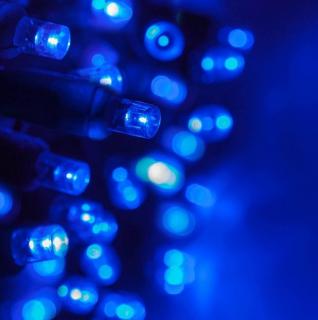Vonkajšia LED vianočná reťaz -modrá, 10m, 500 LED, so zábleskami alebo stále svietenie