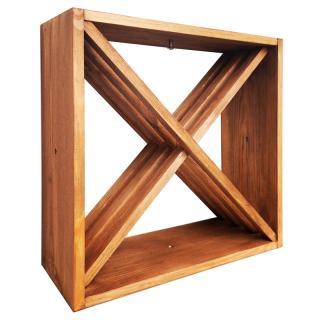 Stojan na víno Regál 24 morený - orech (49 x 49 x 19 cm)