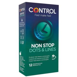 Kondómy Control Nonstop dots and lines 12ks (Kontémy s výčnelkami a pruhmi)