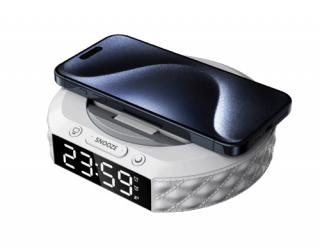 Multifunkčné stolové hodiny Immax CLOCK, bezdrôtová nabíjačka Qi 3v1, 5W/10W