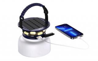 Solárna kempingová lampa Immax s integrovanou svetelnou reťazou RGB LED