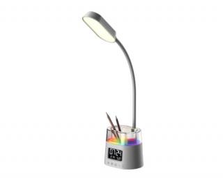 Stolná LED lampa Immax FRESHMAN s RGB podsvietením, držiak na ceruzky, biela