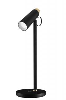 Stolná LED lampa Immax TIT s nabíjaním Qi, čierna so zlatými prvkami