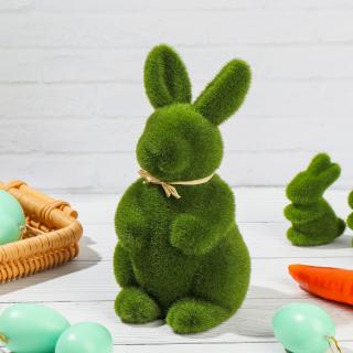 Zelený veľkonočný zajačik z umelého machu - ZĽAVA 45%
