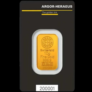 Argor Heraeus SA Argor Heraeus SA Švajčiarsko zlatá tehlička 10 gramov