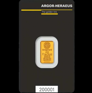 Argor Heraeus SA Argor Heraeus SA Švajčiarsko zlatá tehlička 2 gramy