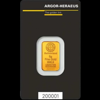 Argor Heraeus SA Argor Heraeus SA Švajčiarsko zlatá tehlička 5 gramov
