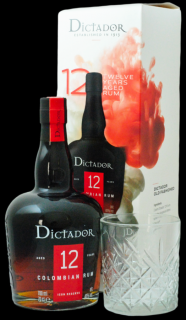 Rum Dictador 12YO + pohár 40% 0,7l