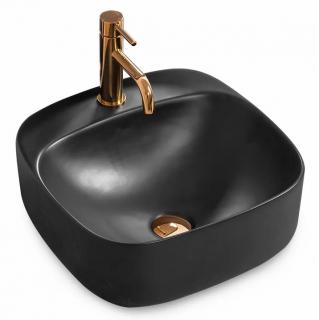 Bliss LARI 42 black Umývadlo na dosku s otvorom pre batériu, mat 8595703807541