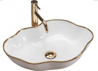 Bliss PEL white+gold Umývadlo na dosku 8595703807459