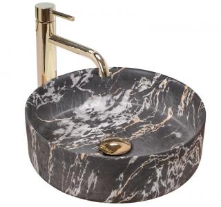 Bliss SABINE marmo black Umývadlo na dosku - guľaté, mat 8595703807794