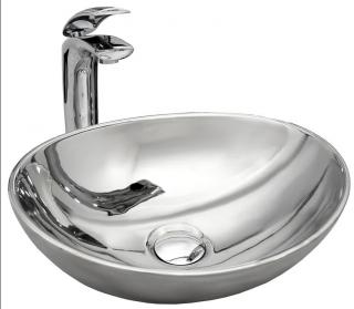 Bliss SATUR silver Umývadlo na dosku - lesk 8595703807664