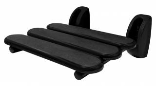 Ridder A140110 Sedačka do sprchy sklopná, nosnosť 130 KG - matná čierna, 36 × 25,4 cm 8595703830624