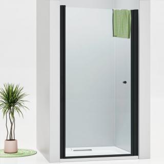 WellMall ALFA Black 70 Číre Sprchové dvere do niky čierné 8595703835209