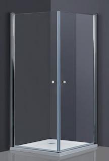 WellMall ALFA DUE Chróm 80x80 Číre Sprchová zástena obojstranne otváracia 8595703826726