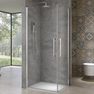 WellMall AVER DUE 65x65 Číre Sprchová zástena otváracia štvorcová 8595703826757