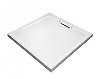 WellMall HARD 80x80x3,5 štvorcová mramorová vanička s krytým sifónom 8595703821585