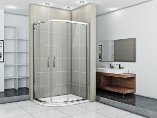 WellMall NATALI 100 x 80 Clear Sprchová zástena asymetrická 8595703821745