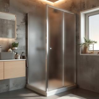 WellMall NICOL COMBI Chróm 100x80 grape Sprchovací kút s posuvnými dverami 8595703839108