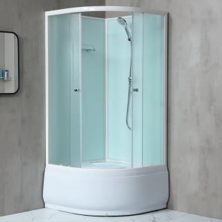 WellMall NOTRE 90 HIGH Biely Sprchový box štvrťkruhový s hlbokou vaničkou 8595703835100