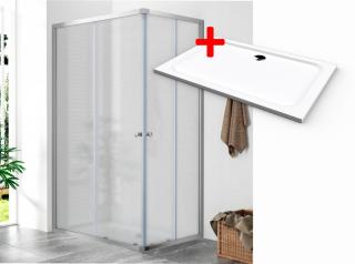 WellMall POINT ROCKY 110x80 Grape Obdĺžnikový sprchovací kút s mramorovou vaničkou 8595703828249