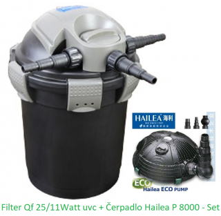 Filtračný Set Hailea-QF 25/UV-11W + čerpadlo P-8000