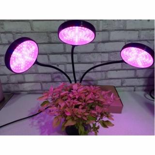 PROFI LED GROW trojramenná lampa na všetky rastliny so zabudovaným časovačom a stmievačom, 15W - plné spektrum