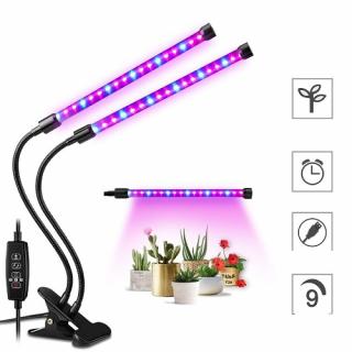 PROFI LED GROW trubicová lampa so zabudovaným časovačom a stmievačom pre všetky rastliny, 18W, dvojramenná