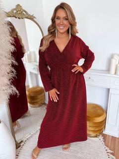 ZAZZA Dlhé červené šaty s dlhým rukávom Veľkosť: XL/XXL