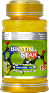Starlife BIOTIN STAR - pre podporu nervovej sústavy, psychiky, vlasov, slizníc a pokožky, Starlife  60 tabl