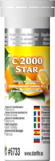 Starlife C 2000 STAR - Vitamín C pre posilnenie imunitného systému,  Starlife 15 tabl