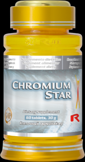 Starlife CHROMIUM STAR - pre optimálnu hladinu krvného cukru a pre zníženie hladiny cholesterolu, Starlife  60 tabl